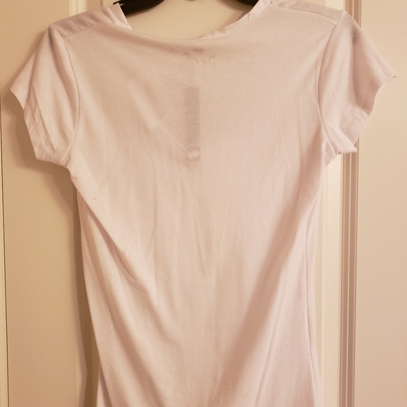 NWT Poof white v neck shirt - Picture 2 of 4
